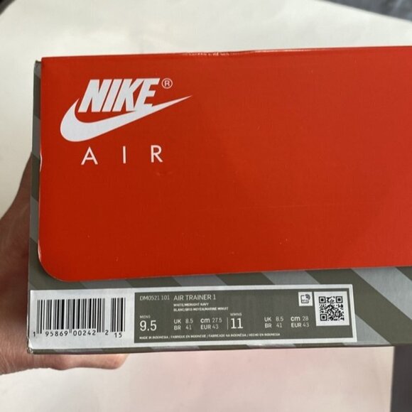 Nike Air Trainer 1 White Midnight Navy Medium Grey Size 9.5 - Picture 13 of 13